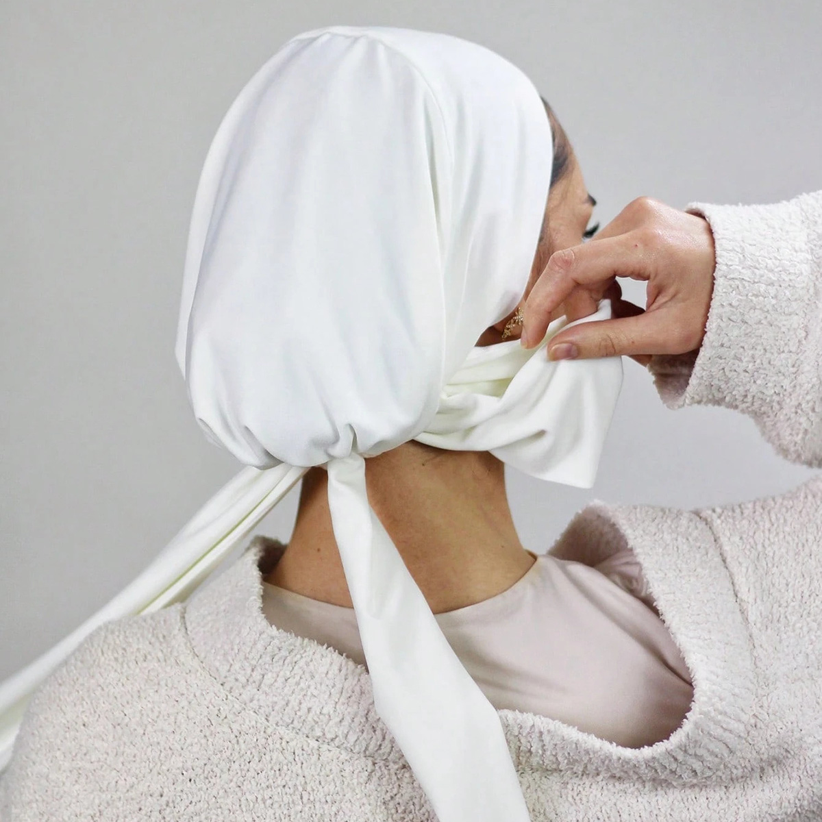 Tie Back Soild Jersey Instant  - Bandana Blank White ulasan dan harga