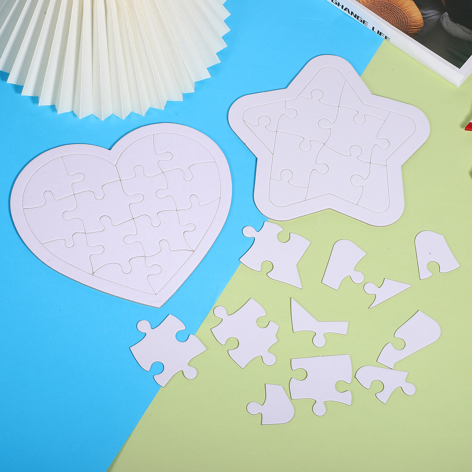 4Sets White Puzzles Set for Ki - Puzzle Blank White ulasan dan harga