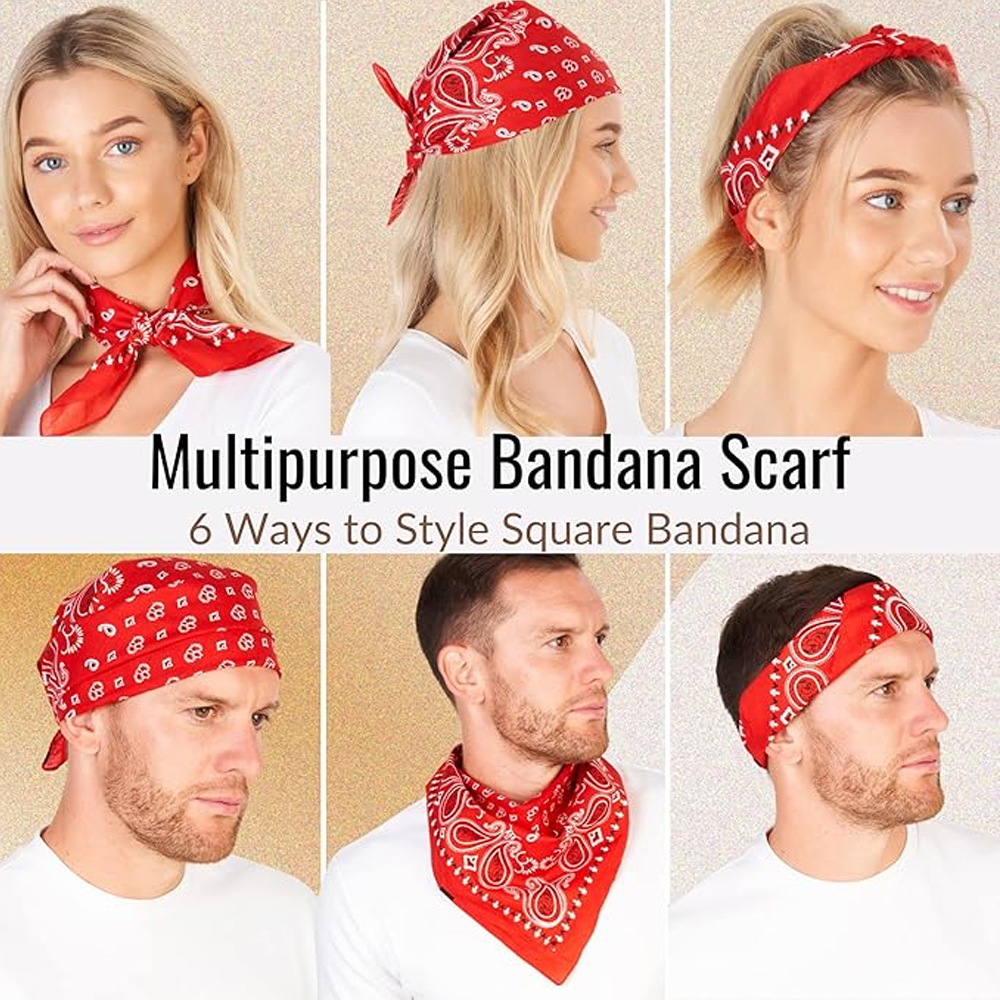 Hip Hop Cowboy Paisley Scarf L - Bandana Blank White ulasan dan harga