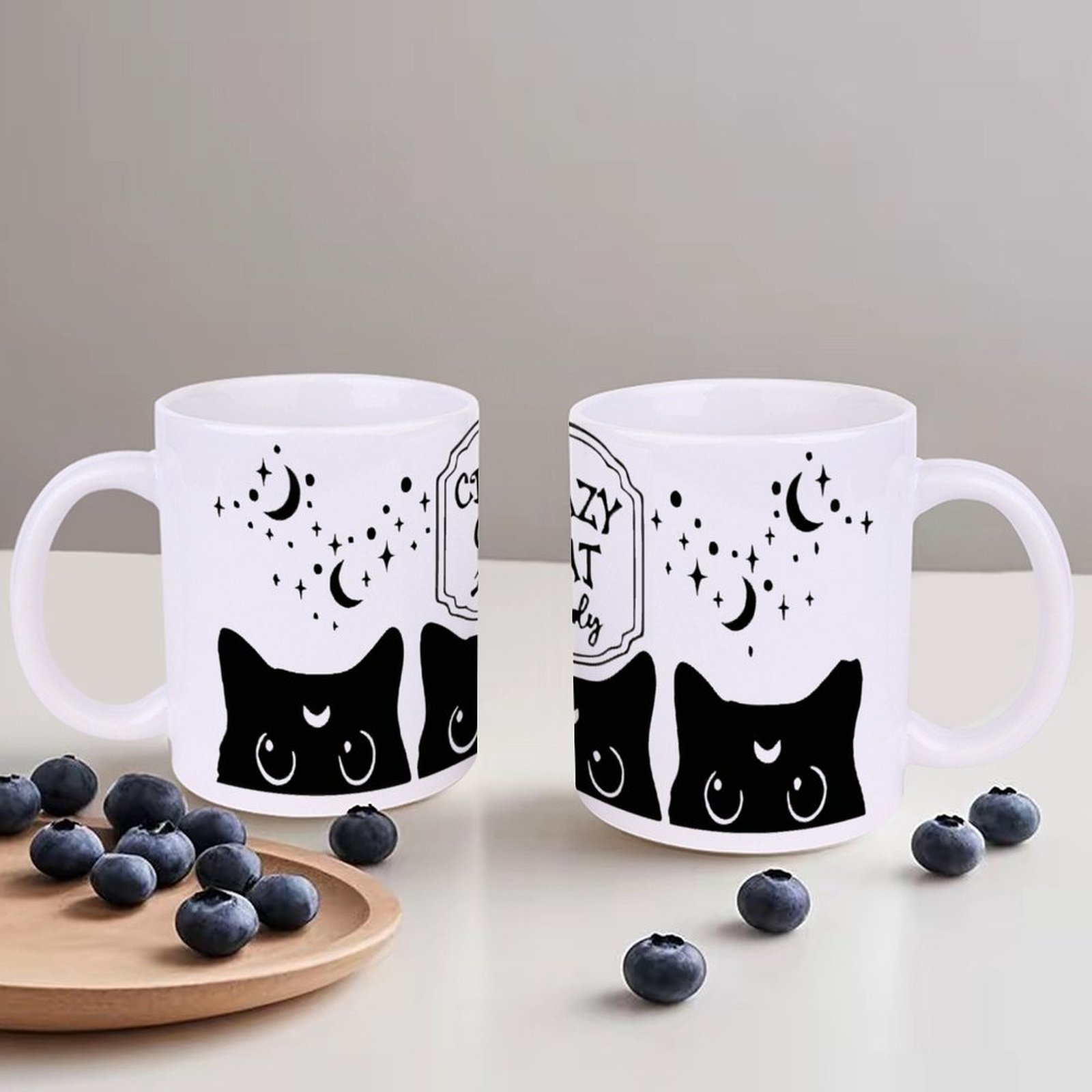 Three Black Cats With Crescent - Sublimation Mug White ulasan dan harga