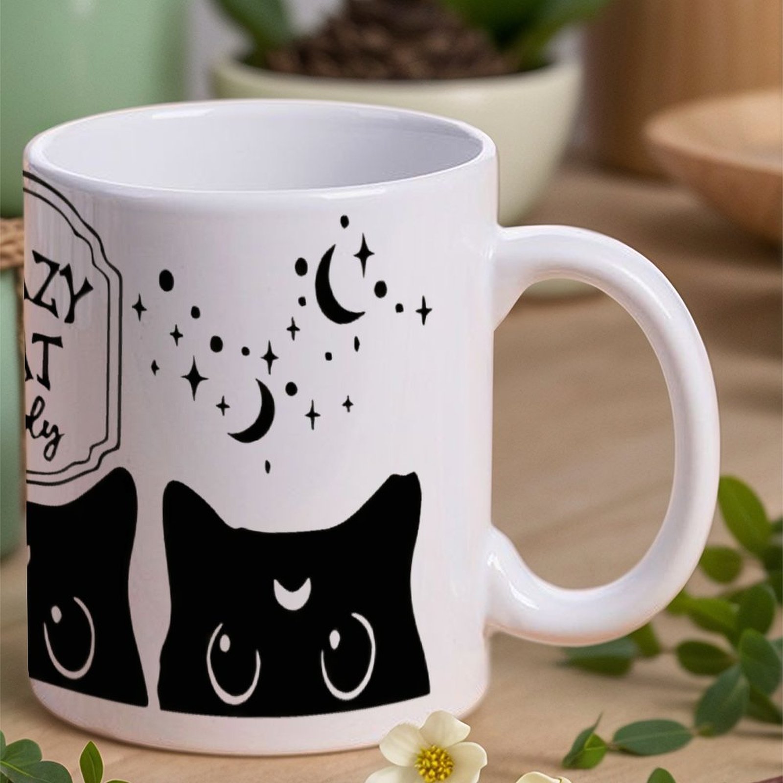 Three Black Cats With Crescent - Sublimation Mug White ulasan dan harga