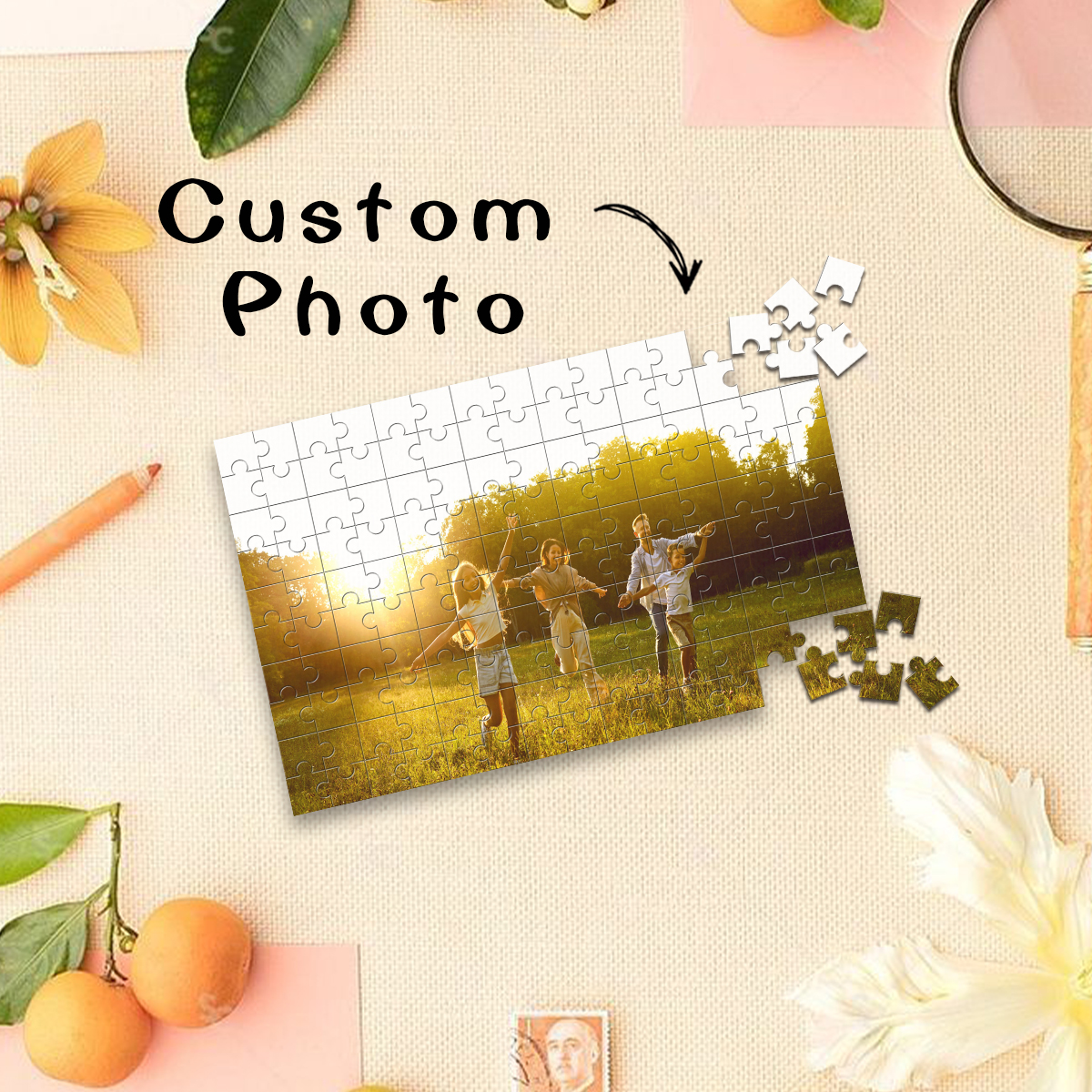 1pc Custom Photo Single Portra - Puzzle Blank White ulasan dan harga