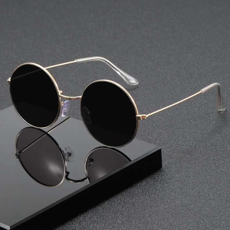 Retro Men Punk Style Sunglasse - Metal Photo Panel ulasan dan harga