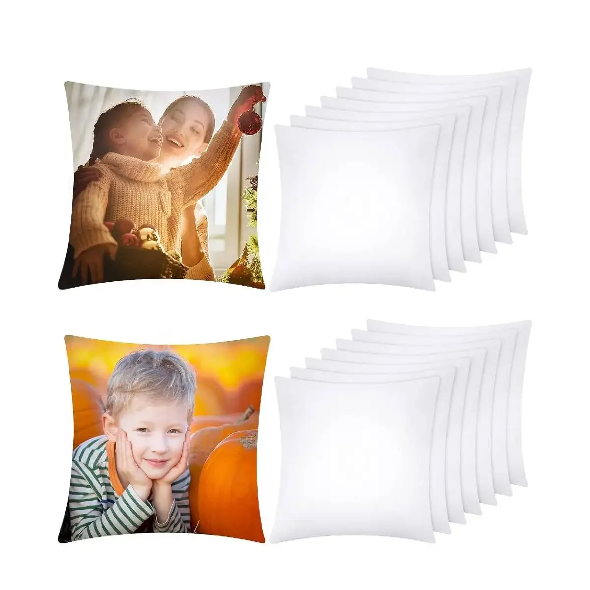 4-Pack White Polyester Peach S - Pillow Cover Sublimation ulasan dan harga