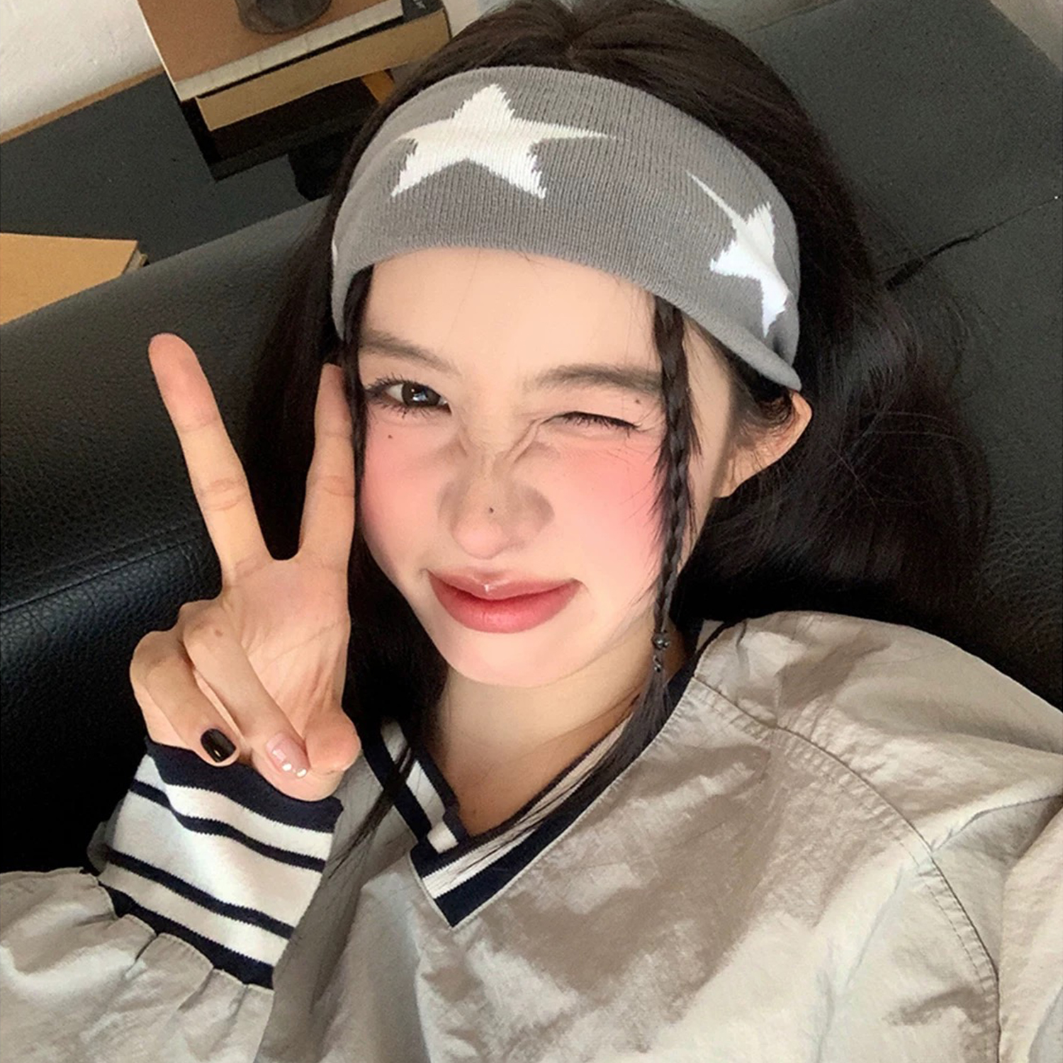 Star Embroidery Sports Headban - Bandana Blank White ulasan dan harga