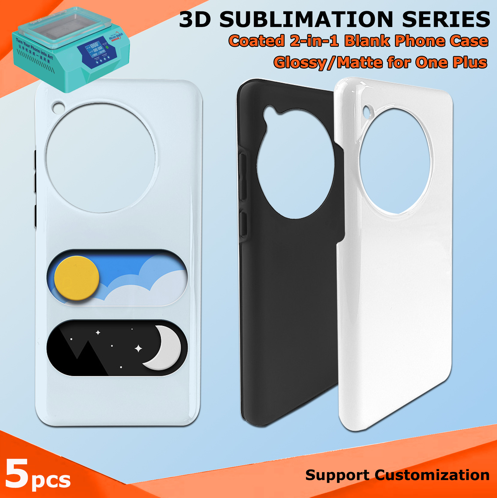 Fonlyu 5pcs Coated 2 in 1 Blan - Phone Case Blank Print ulasan dan harga