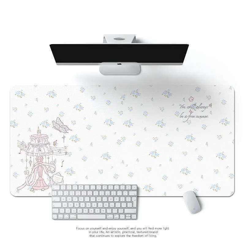 Cute Bunny Elegant Floral Leat - Mouse Pad Blank Sublimation ulasan dan harga