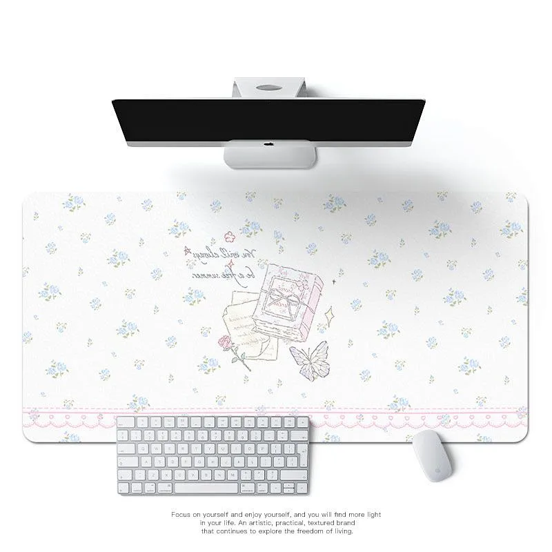 Cute Bunny Elegant Floral Leat - Mouse Pad Blank Sublimation ulasan dan harga