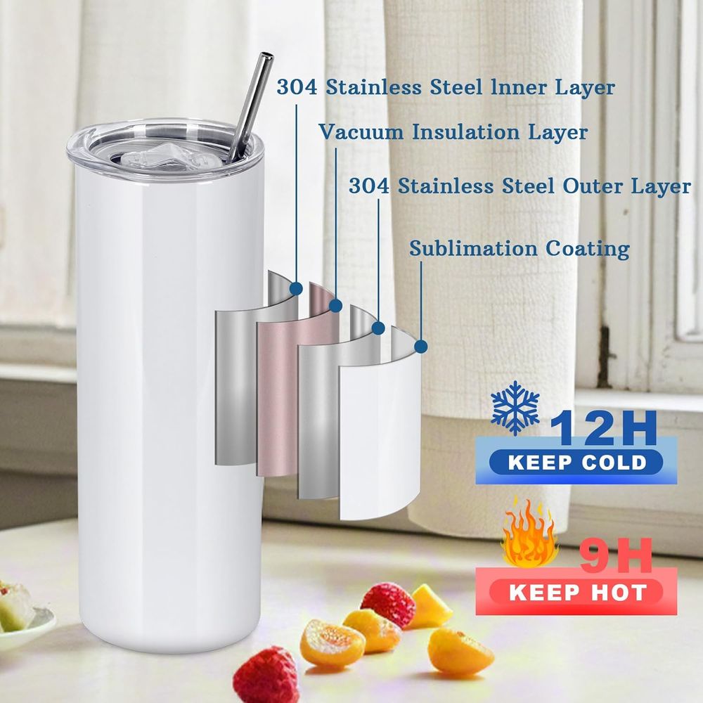 50 Pack 20 OZ Sublimation Tumb - Tumbler 20Oz White ulasan dan harga