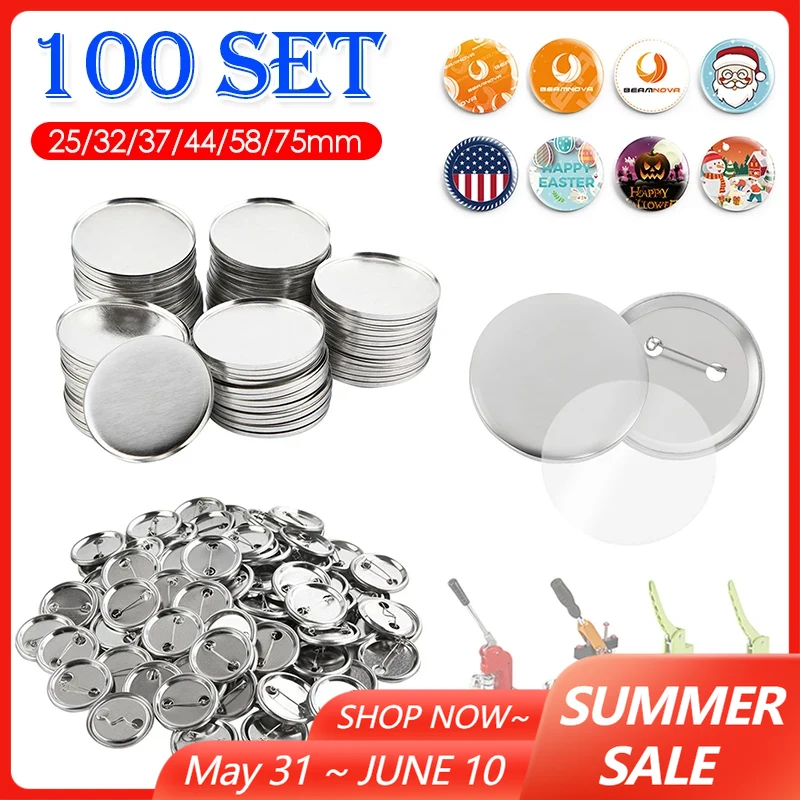 100Set Blank Badge Pin Button  - Button Badge Blank ulasan dan harga