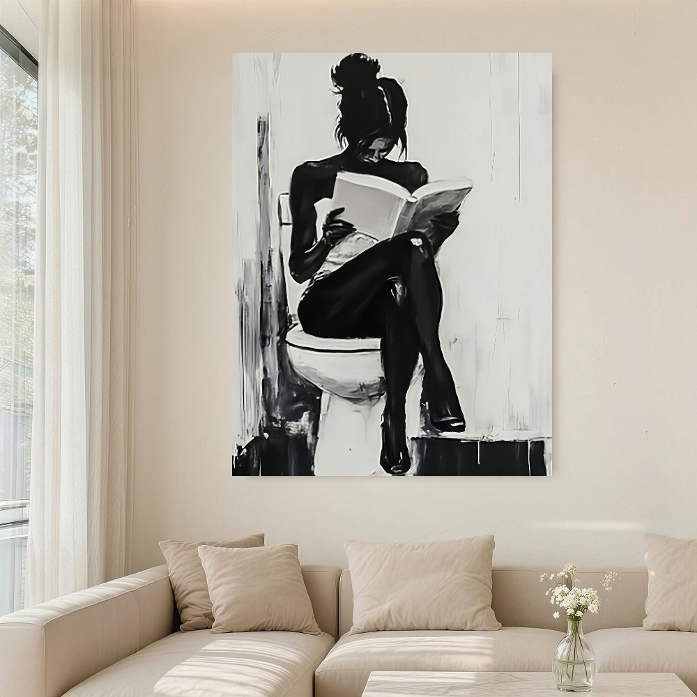 Framed 1pc Modern Abstract Wom - Canvas Wrap Ready ulasan dan harga