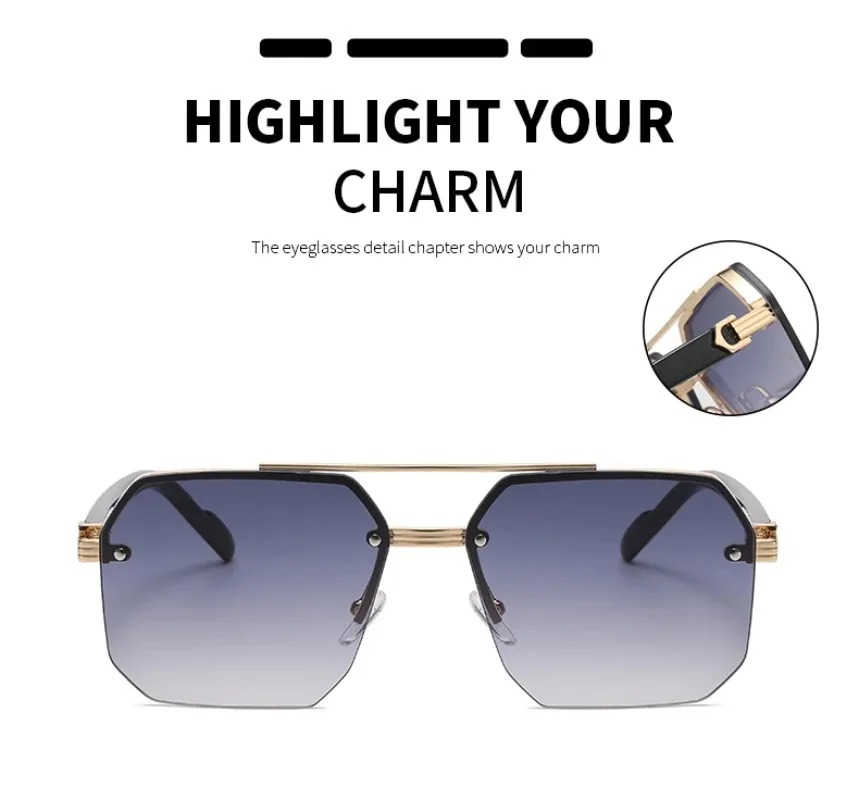Men's Metal Sunglasses Square  - Metal Photo Panel ulasan dan harga