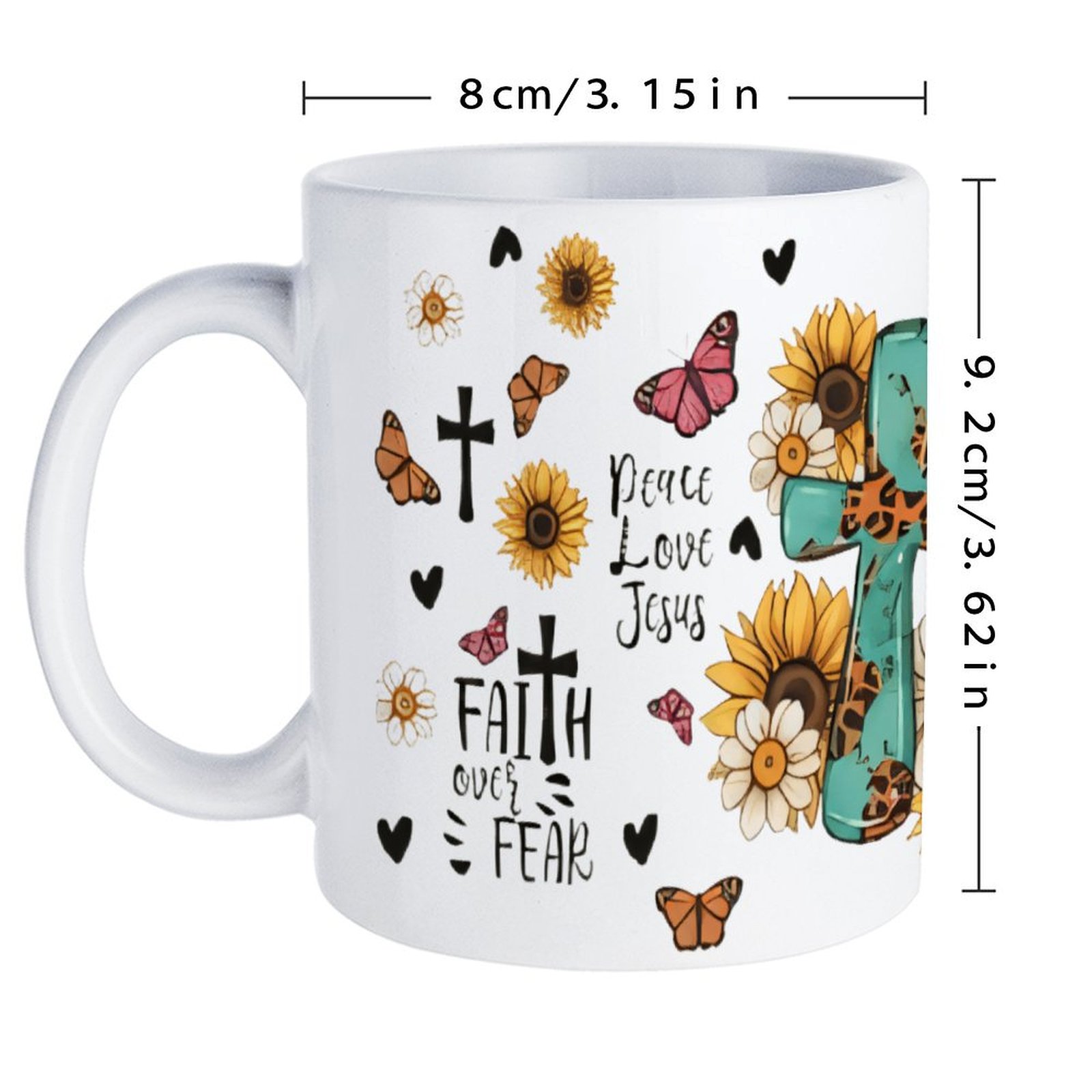 A Cross Surrounded By Sunflowe - Sublimation Mug White ulasan dan harga