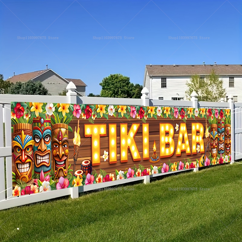 Vibrant Tiki Bar Banner Tropic - Yard Sign Blank ulasan dan harga