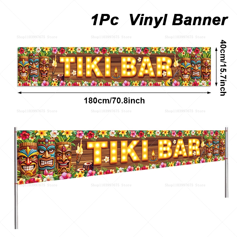 Vibrant Tiki Bar Banner Tropic - Yard Sign Blank ulasan dan harga