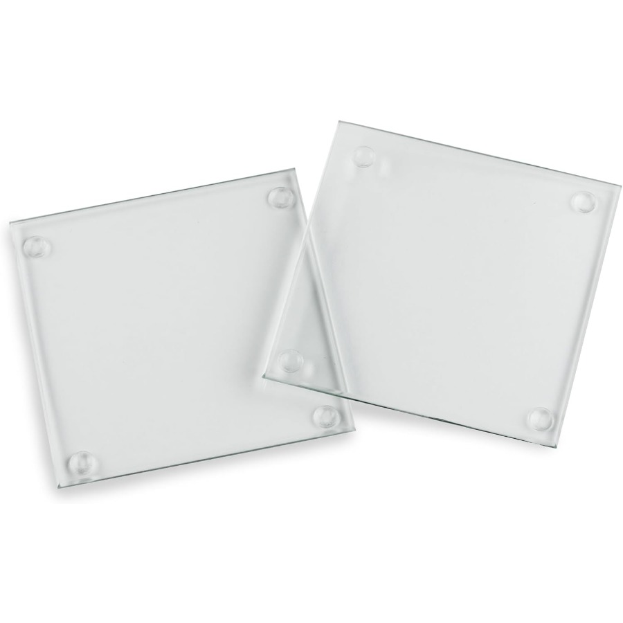 Clear Glass Drink Coasters Set - Coaster Sublimation Blank ulasan dan harga