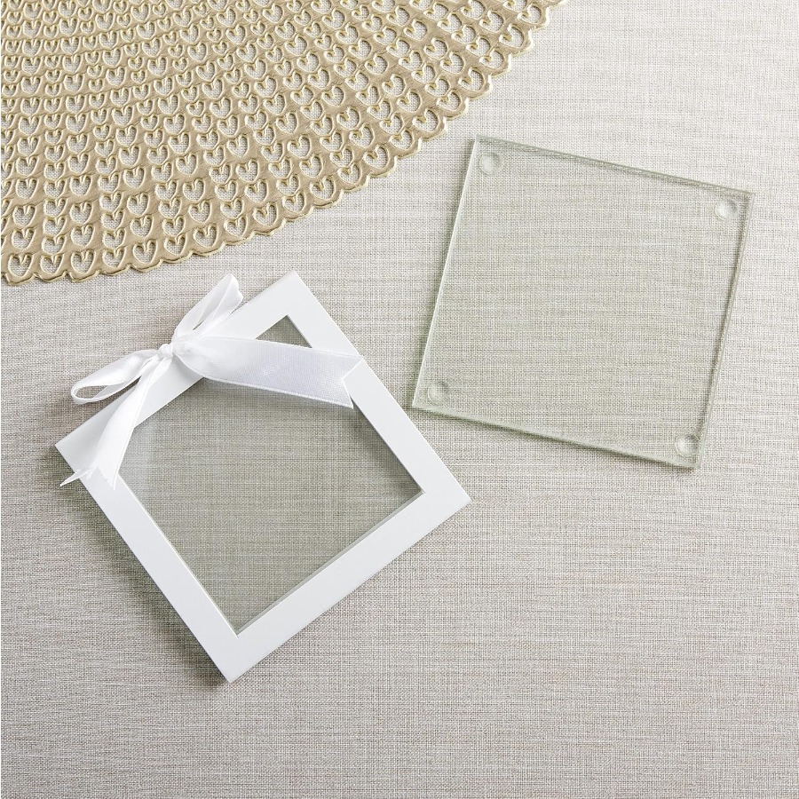 Clear Glass Drink Coasters Set - Coaster Sublimation Blank ulasan dan harga